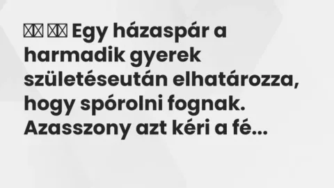 Vicc: 
		  
		  Egy házaspár a harmadik gyerek születéseután…