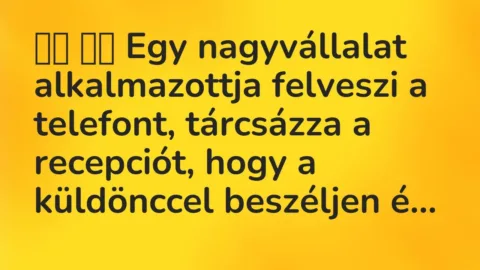 Vicc: 
		  
		  Egy nagyvállalat alkalmazottja felveszi a telefont,…