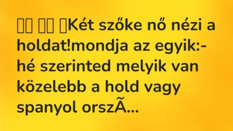 Vicc: 
		  
		  ‎Két szőke nő nézi a holdat!mondja az egyik:- hé…