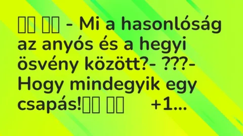 Vicc: 
		  
		  – Mi a hasonlóság az anyós és a hegyi ösvény között?-…