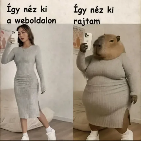 Így néz ki a weboldalon és így néz ki rajtam