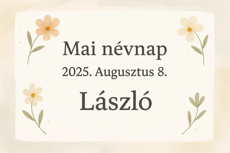Mai névnap – 2025. Augusztus 8. László Mai névnap – 2025. Augusztus 8.: László