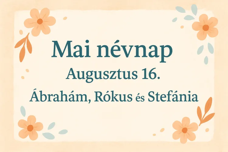 Mai névnap – Augusztus 16.: Ábrahám, Rókus és Stefánia