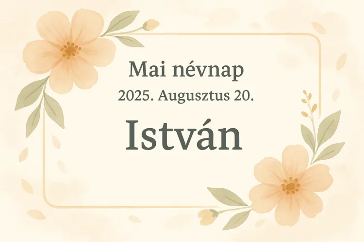 Mai névnap – Augusztus 20.: István