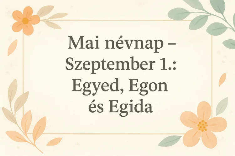 Mai névnap – Szeptember 1.: Egyed, Egon és Egida