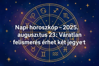 Napi horoszkóp – 2025. augusztus 23.: Váratlan felismerés érhet két jegyet