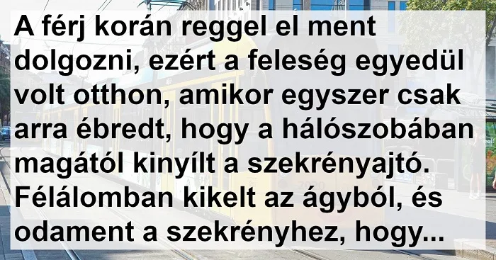 Vicc: A férj egy idegen fickót talált a szekrényben, amikor Vicc: A férj egy idegen fickót talált a szekrényben, amikor hazaért