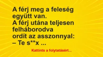 Vicc: A férj meg a feleség az együttlét után
