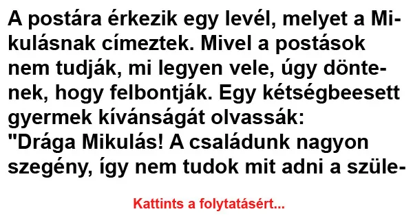 Vicc: A postára érkezik egy levél Vicc: A postára érkezik egy levél
