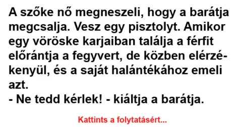 Vicc: A szőke nő megneszeli, hogy a barátja megcsalja