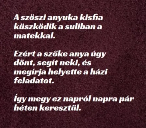 Vicc: A szöszi anyuka kisfia küszködik a suliban a matekkal –