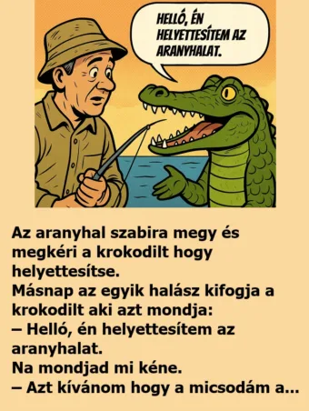 Vicc: Az aranyhal szabira megy