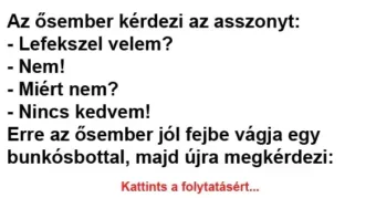 Vicc: Az ősember odamegy az ősasszonyhoz, és megkérdezi tőle: