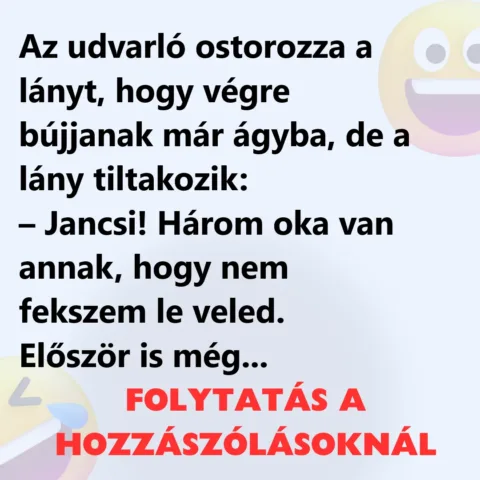 Vicc: Az udvarló ostorozza a lányt