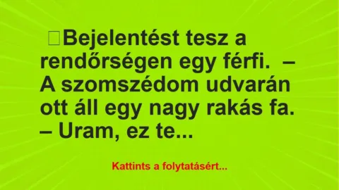 Vicc: Bejelentést tesz a rendőrségen egy férfi Vicc: Bejelentést tesz a rendőrségen egy férfi