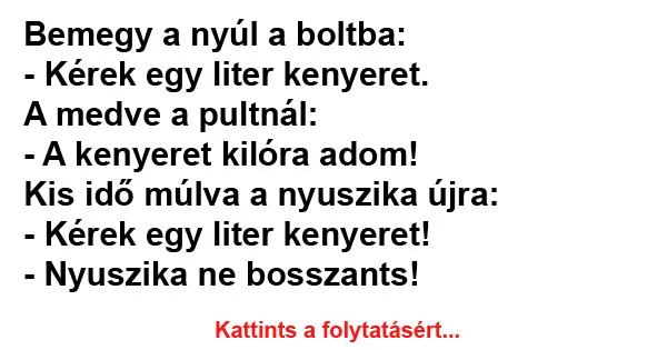 Vicc: Bemegy a nyúl a boltba