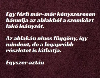 Vicc: Egy férfi már-már kényszeresen bámulja az ablakból a –