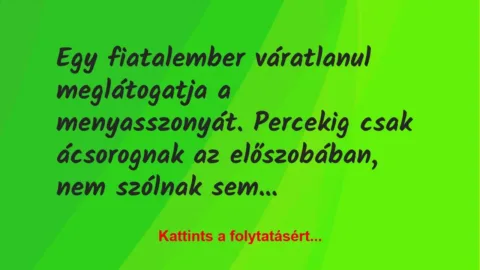 Vicc: Egy fiatalember váratlanul meglátogatja a menyasszonyát…