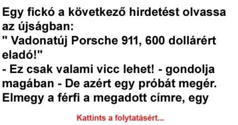 Vicc: Egy fickó a következő hirdetést olvassa az újságban