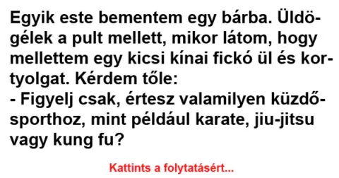 Vicc: Egyik este bementem egy bárba