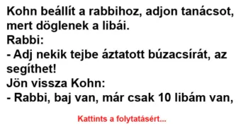 Vicc: Kohn beállít a rabbihoz