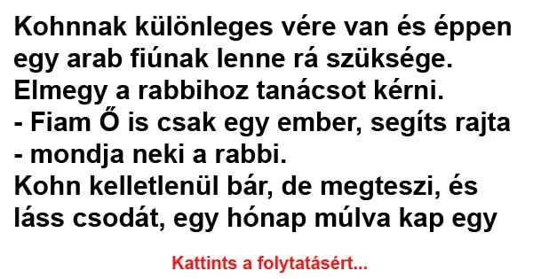 Vicc: Kohnnak különleges vére van