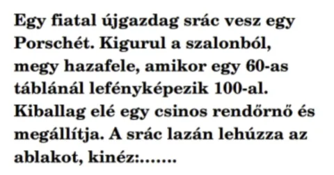 Vicc: Porsche vs. Rendőrnő….