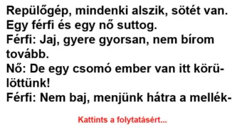 Vicc: Repülőgép, mindenki alszik, sötét van