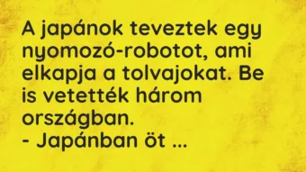 Vicc: A japánok teveztek egy nyomozó-robotot, ami elkapja a tolvajokat. Be is vetették…