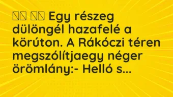 Vicc: Egy részeg dülöngél hazafelé a körúton. A Rákóczi téren…