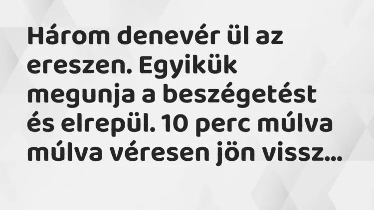 Vicc: Három denevér ül az ereszen. Egyikük megunja a beszégetést és elrepül. 10 perc… Vicc: Három denevér ül az ereszen. Egyikük megunja a beszégetést és elrepül. 10 perc…