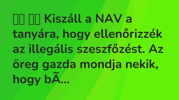 Vicc: Kiszáll a NAV a tanyára, hogy ellenőrizzék az illegális…