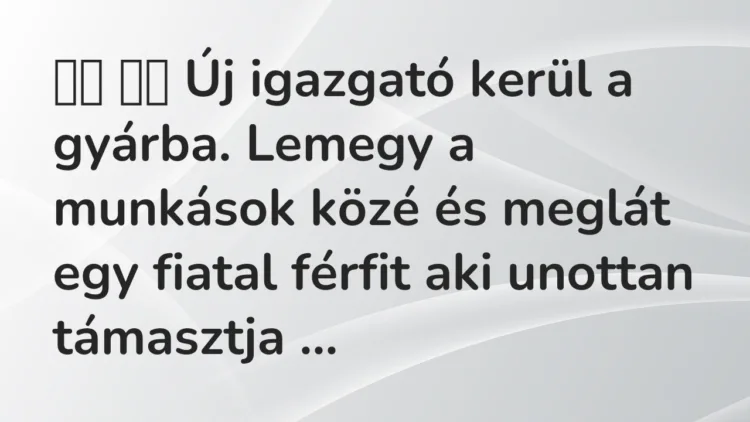 Vicc: Új igazgató kerül a gyárba. Lemegy a munkások közé és…