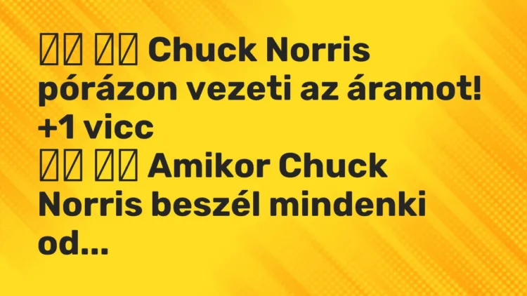 Viccek: Chuck Norris pórázon vezeti az áramot! …