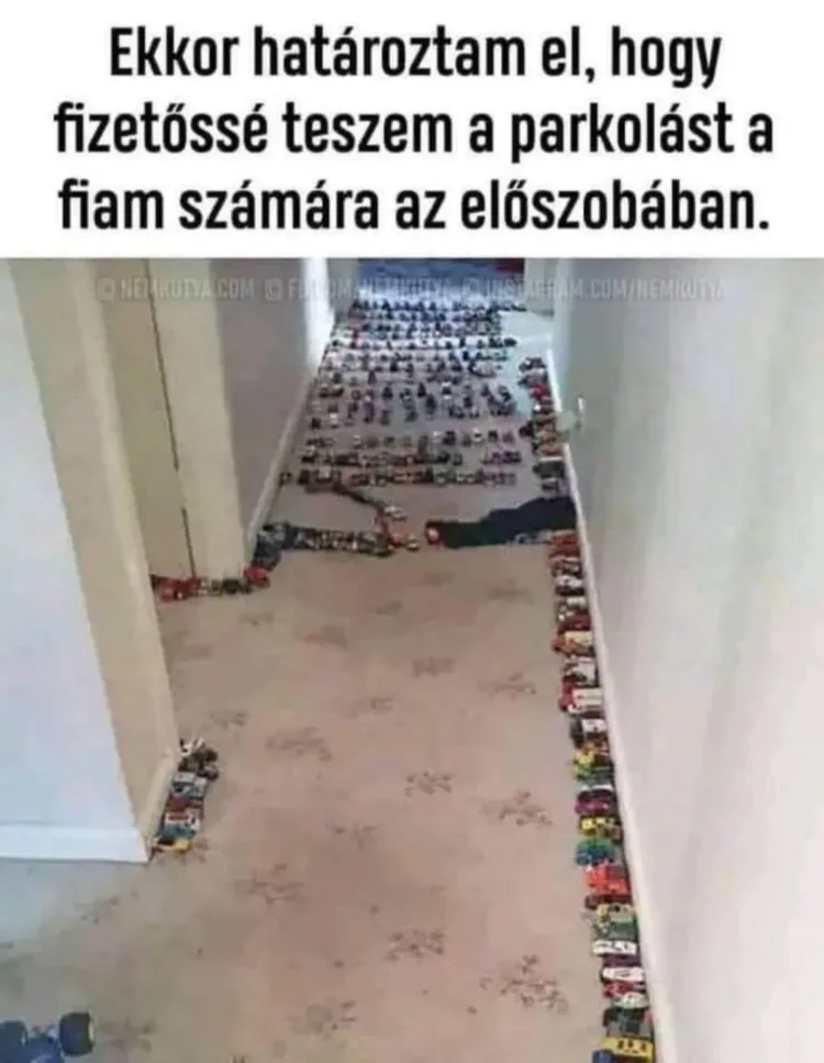 Fizetőssé teszem a parkolást a fiam számára az előszobában... Fizetőssé teszem a parkolást a fiam számára az előszobában...