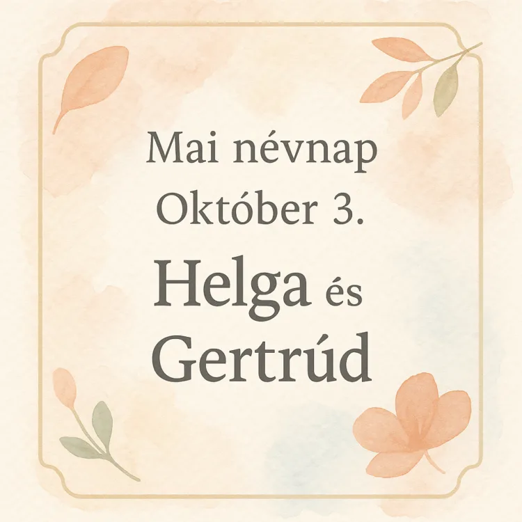 Mai névnap – Október 3.: Helga és Gertrúd