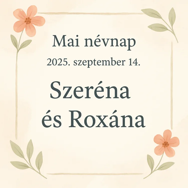 Mai névnap – Szeptember 14.: Szeréna és Roxána