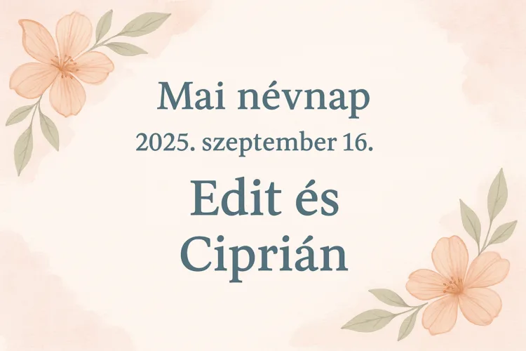 Mai névnap – Szeptember 16.: Edit és Ciprián