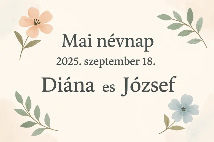 Mai névnap – Szeptember 18.: Diána és József