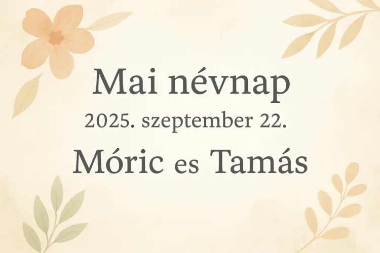 Mai névnap – Szeptember 22.: Móric és Tamás