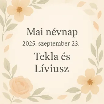 Mai névnap – Szeptember 23.: Tekla és Líviusz