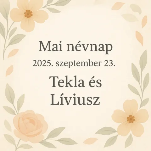 Mai névnap – Szeptember 23.: Tekla és Líviusz