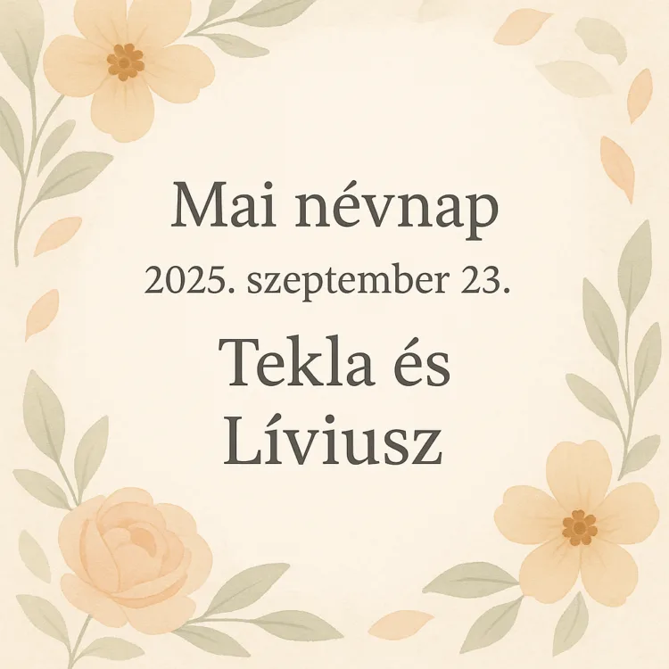 Mai névnap – Szeptember 23.: Tekla és Líviusz