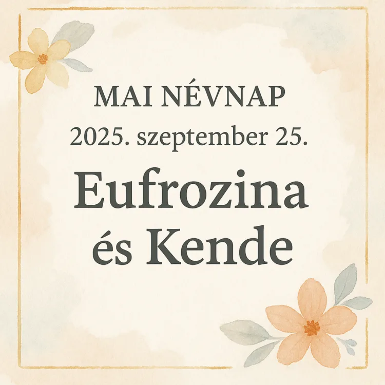 Mai névnap – Szeptember 25.: Eufrozina és Kende