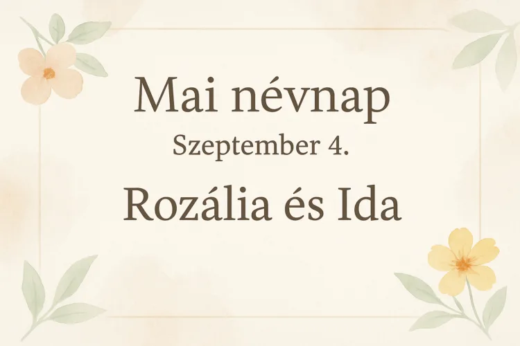 Mai névnap – Szeptember 4.: Rozália és Ida