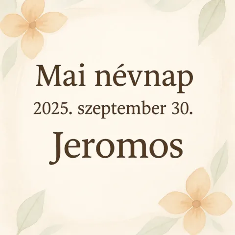 Mai névnap – szeptember 30.: Jeromos