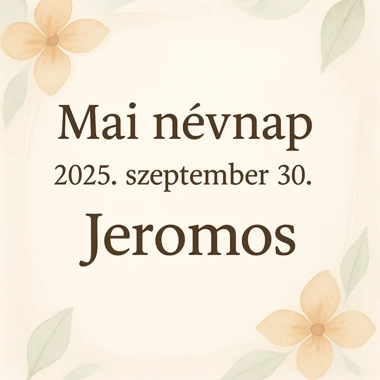 Mai névnap – szeptember 30.: Jeromos