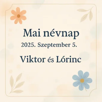 Mai névnap – szeptember 5.: Viktor és Lőrinc