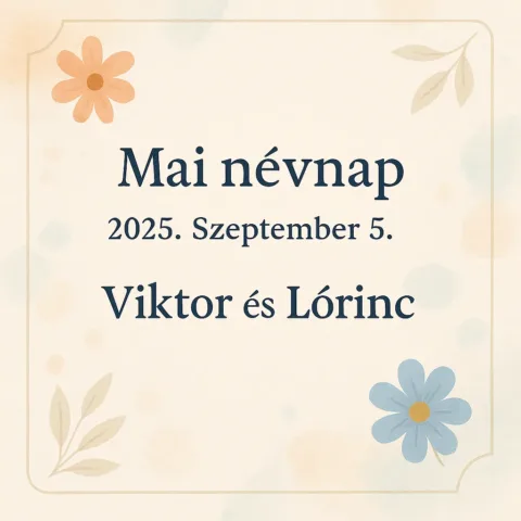 Mai névnap – szeptember 5.: Viktor és Lőrinc