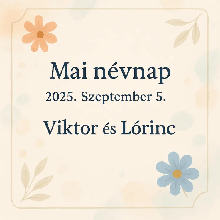 Mai névnap – szeptember 5.: Viktor és Lőrinc
